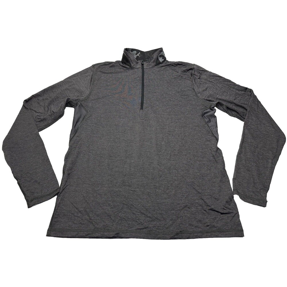 Men's Greyson Guide Sport 1/4 Zip Long Sleeve Pullover Size Medium Heather Grey